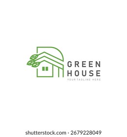 Eco home leaf logo design business concept with flat style element