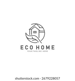 Eco home leaf logo design business concept with flat style element