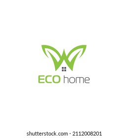 ECO Home and Leaf Logo vector for your company, real eastate landscape logo template