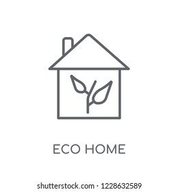 Eco home linear icon. Modern outline Eco home logo concept on white background from Smarthome collection. Suitable for use on web apps, mobile apps and print media.