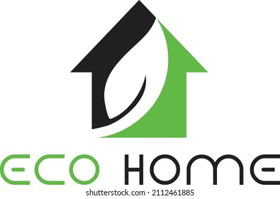 Eco Home Logo Design Template Environmentally Friendly Cleaning Service Air Green House Real Estate Symbol Natural Logotype Graphic Leaf 