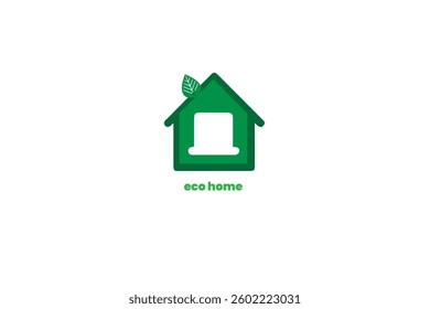 eco home logo design vector