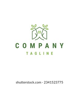 Eco home logo icon design template flat vector