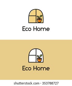 Eco home logo template