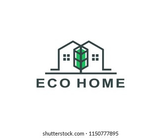 eco home logo template vector illustration