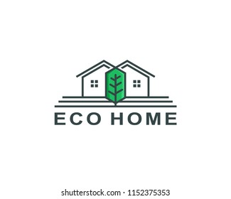 eco home logo template vector illustration