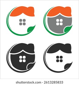 Eco Home Logo Variations – Green Living Concept
