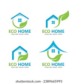 eco home logo vector icon illustration design 