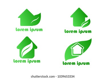 eco home logo vector set