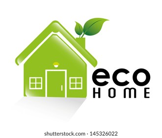 eco home over white background vector illustration