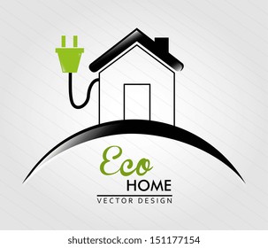 eco home over white background vector illustration 