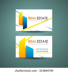 Eco home and real estate logo template. Business card design idea.