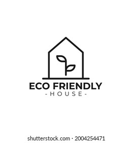 eco home tropical concept pictorial logo design