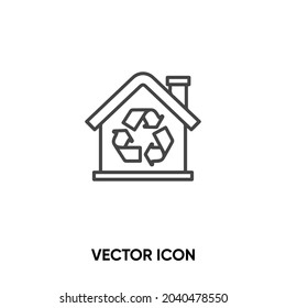 Eco home Vektorsymbol. Moderne, einfache, flache Vektorgrafik für Website oder mobile app.Ökologie Home oder grünes Home Symbol, Logo-Illustration. Pixel perfekte Vektorgrafik	