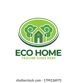 ECO-Logo-Design, Handgezeichnetes Home-Logo, Greenhouse-Logo, Symbole. Vektorgrafik,