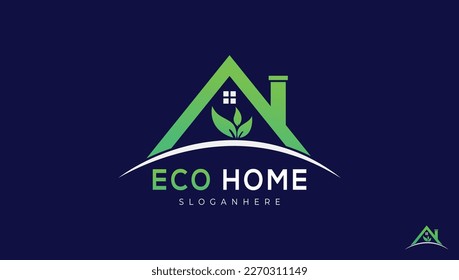 Eco Home vector logo design template.