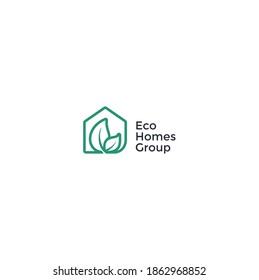 eco homes group logo design concept.