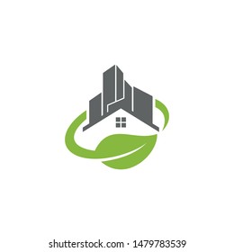 Eco homes leaf logo vector