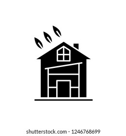Eco house black icon, vector sign on isolated background. Eco house concept symbol, illustration 