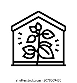 eco house building line icon vector. eco house building sign. isolated contour symbol black illustration