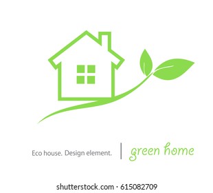 Eco house concept with leaves