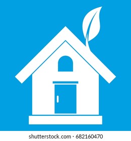 Eco house concept in simple style isolated on white background vector illustration