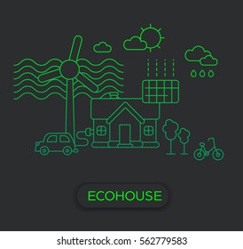 Eco house concept. Vector illustration