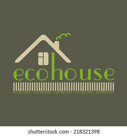eco house eco-friendly natural materials dark background 
