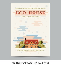 Eco House Flyer Template. A clean, modern, and high-quality design of Flyer vector design. Editable and customize template flyer