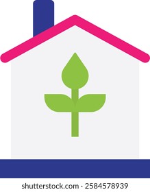 Eco House Green Icon Vector Flat Illustration