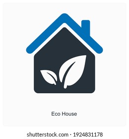 Eco house  or Greenhouse Structures  icon concept