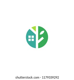 Eco House Home Treehouse Mortgage Real Estate Logo Vector