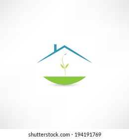 Eco house icon