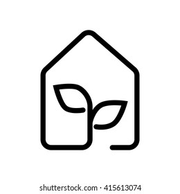 eco house icon concept