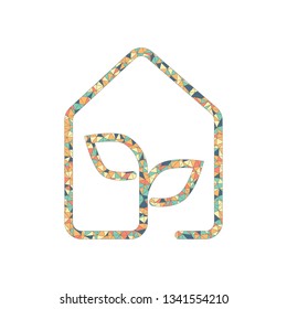 eco house icon concept. Colored mosaic with polygons