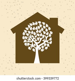 eco house icon design 