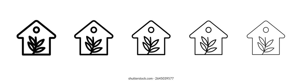 Icono de la casa ecológica lleno de concepto de letrero plano para el Diseño web.