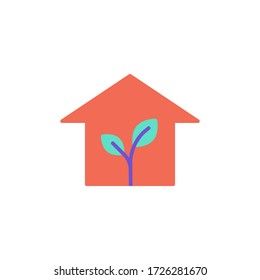 eco house icon flat design vector illustration. ecology icon isolated on white background