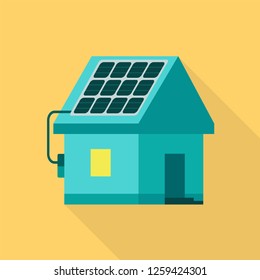 Eco house icon. Flat illustration of eco house vector icon for web design