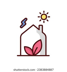 Icono de Eco House aislar ilustración de material vectorial de fondo blanco