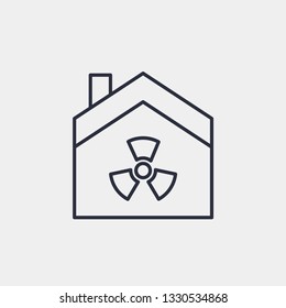 Eco house icon isolated on background. Nuclear symbol modern, simple, vector, icon for website design, mobile app, ui. Vector Illustration