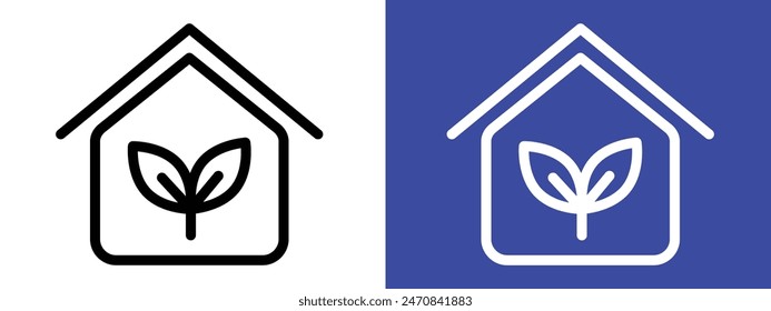 Eco house icon logo set vector