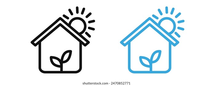 Eco marca del icono de la casa en estilo lleno