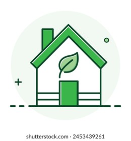 Eco House Icon A modern and sustainable dwelling showcasing environmentally friendly design and practices
