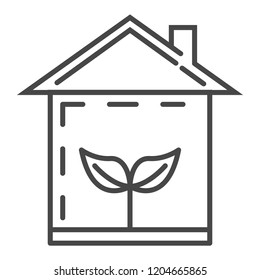 Eco house icon. Outline eco house vector icon for web design isolated on white background
