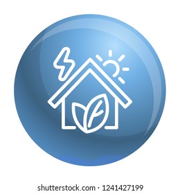 Eco house icon. Outline eco house vector icon for web design isolated on white background