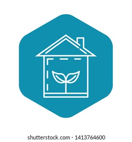 Eco house icon. Outline eco house vector icon for web design isolated on white background