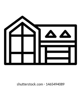 Eco house icon. Outline eco house vector icon for web design isolated on white background