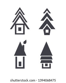 eco house icon. Set vector