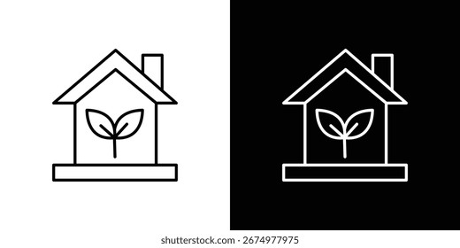Eco house icon set,vector and illustration